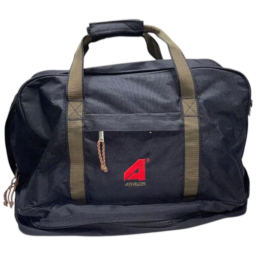 ATHALON Black Duffel Carryall Weekender Overnigt Bag